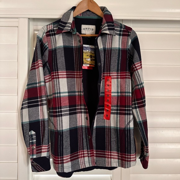 NWT Orvis Pinnacle Shirt Jacket Plaid Women’s Medium Classic Collection Snap Top - Picture 5 of 14